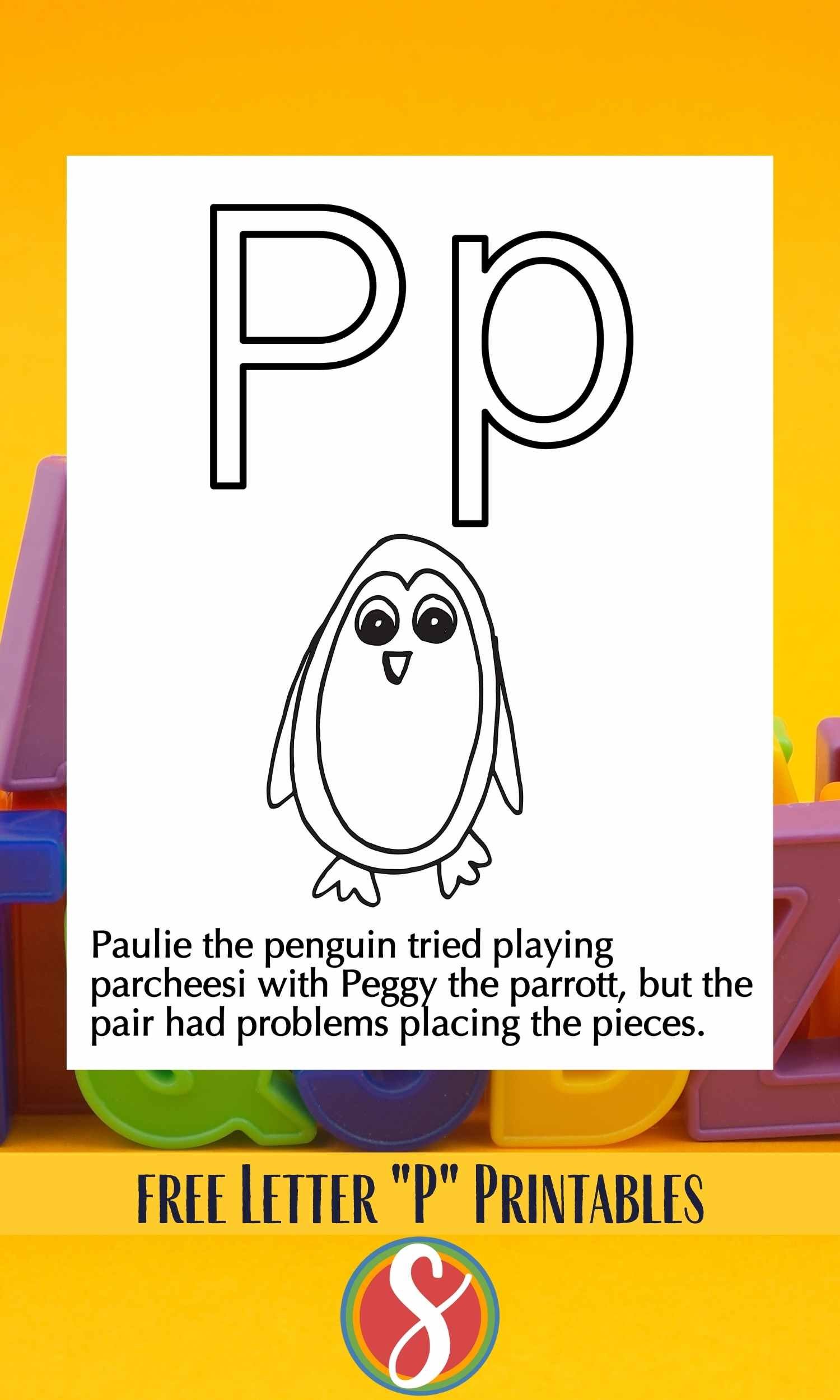 Free letter p coloring pages â stevie doodles