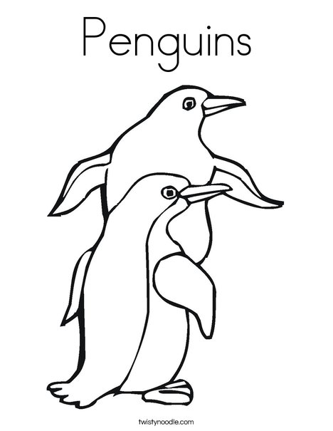 Penguins coloring page