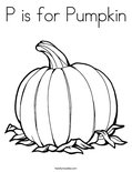 P is for pumpkin coloring page