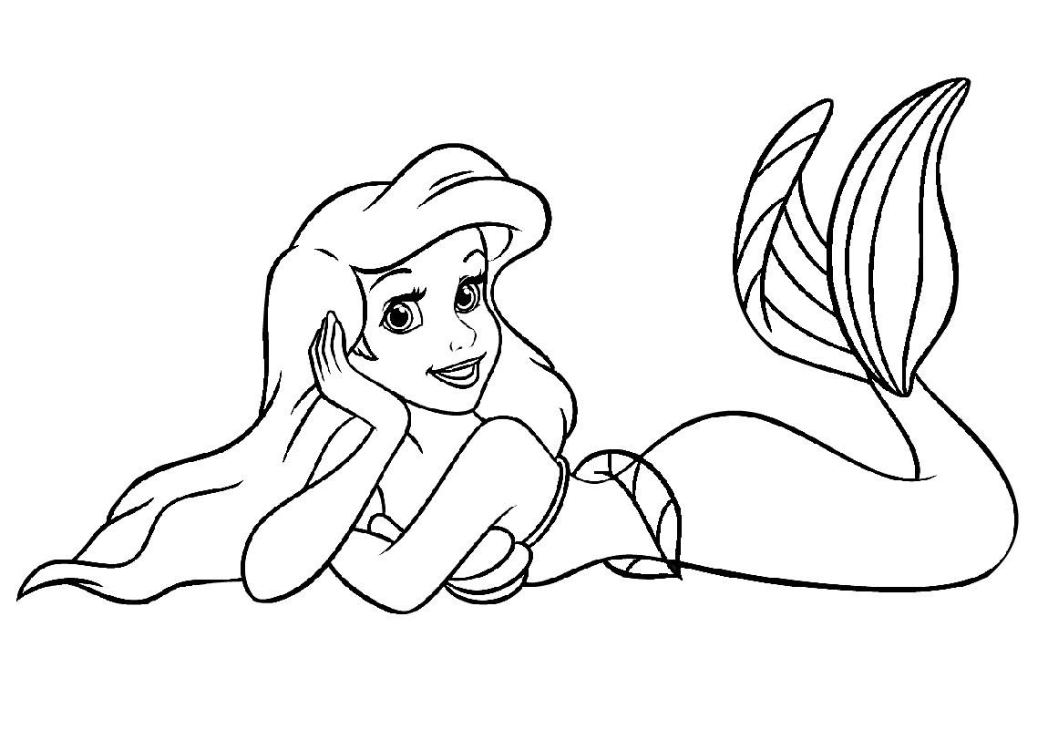 Printable ariel the little mermaid coloring pages pdf