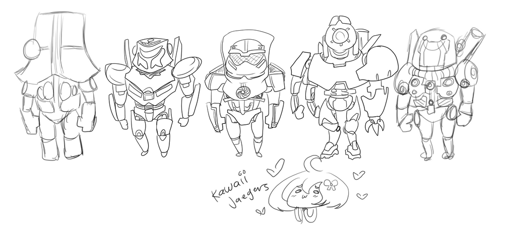 Pacific rim kawaii jaegers wip by theredspy on