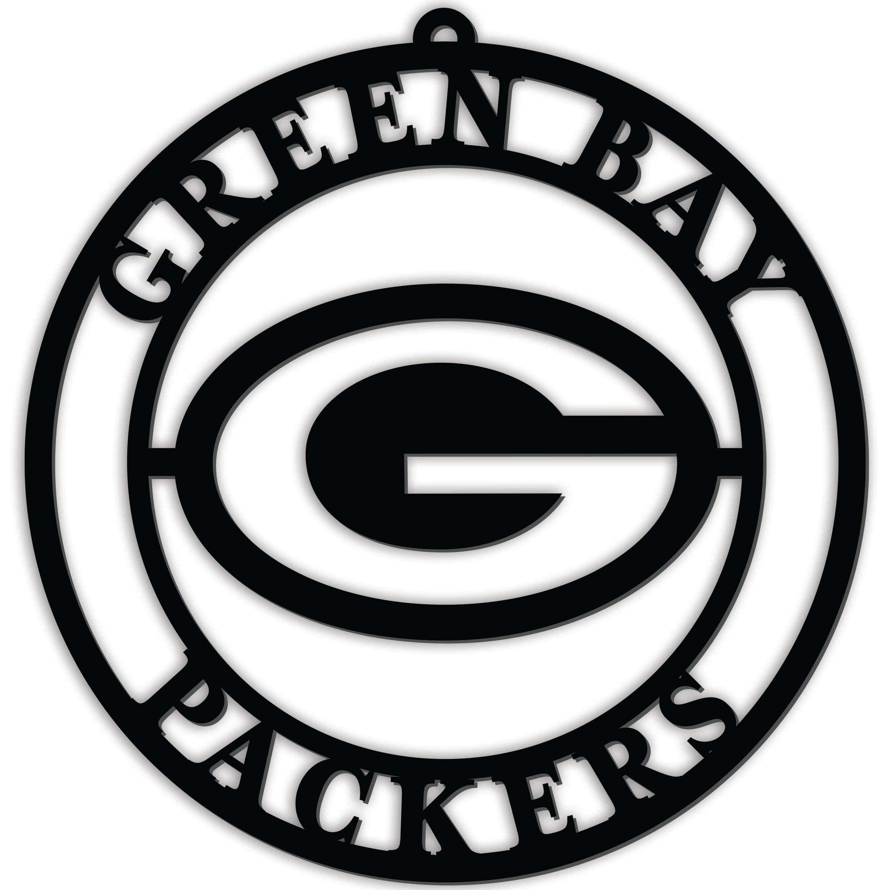 Green bay packers silhouette logo cutout circle â fan creations ga