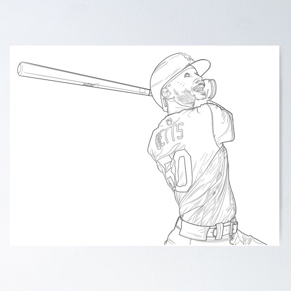 Mookie betts dodgers baseball player coloring book page poster for sale by alienpharaoh
