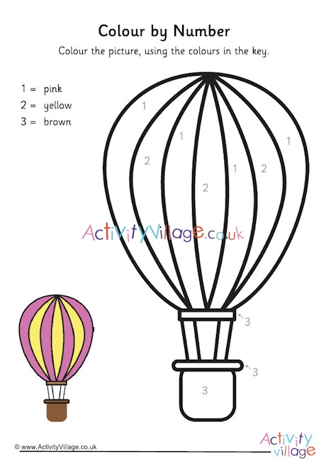 Hot air balloon lour by number