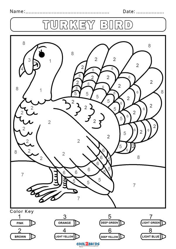 Color by number coloring pages printable for free download