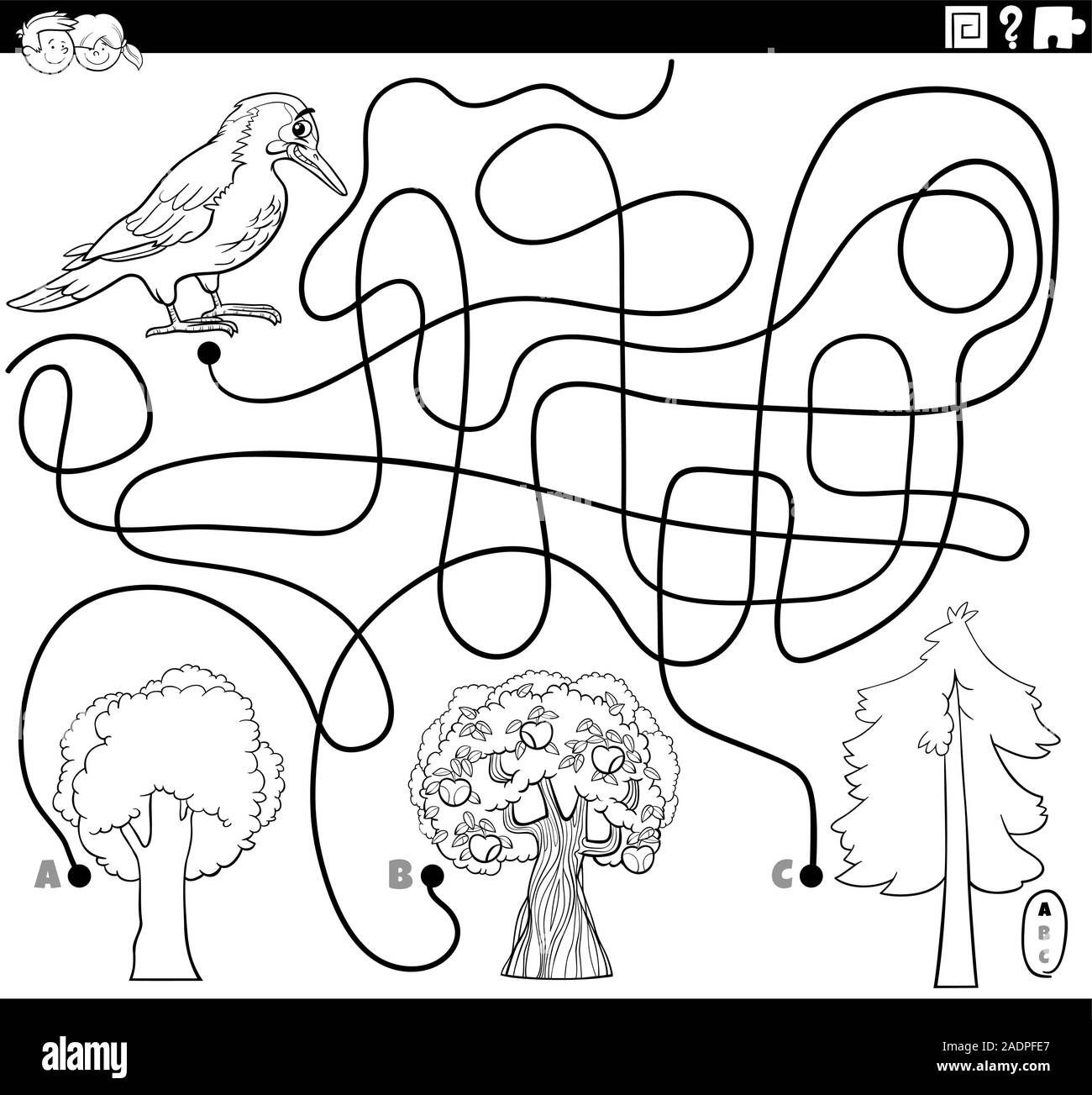 Path maze coloring page hi