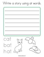Draw a picture that rhymes with cat coloring page