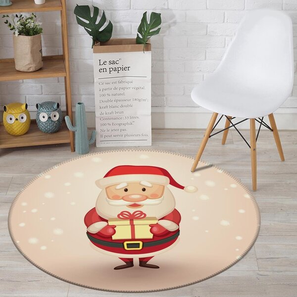 Tapete de natal redondo papai noel fofinho leroy merlin