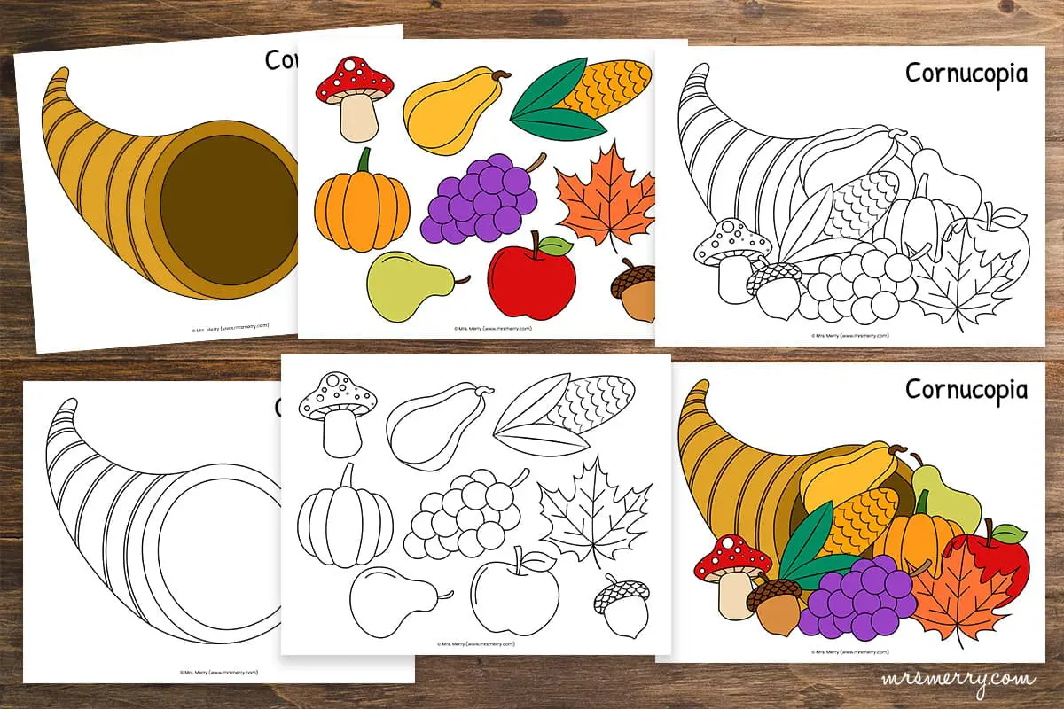 Cornucopia printable make a cornucopia craft mrs merry