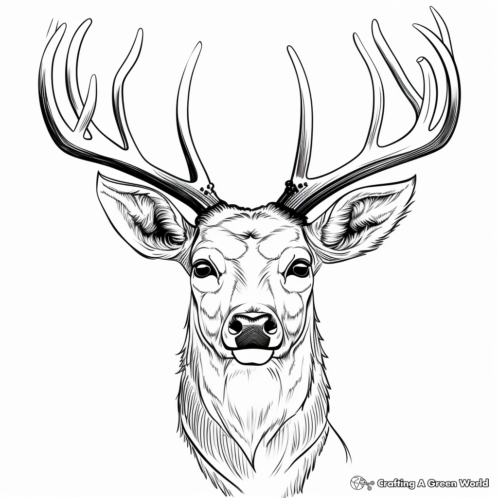 Deer head coloring pages
