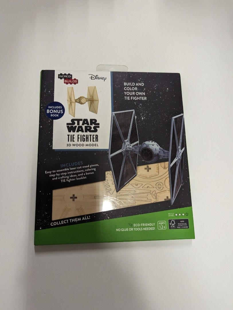 Star wars tie fighter d wood model art craft hobbies toys toys games on