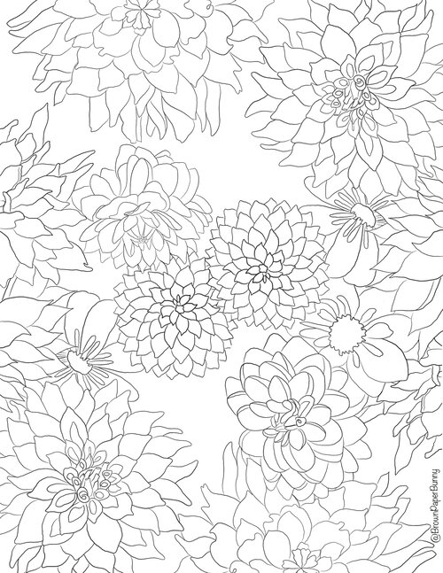 Free coloring pages flowers â brown paper bunny studio