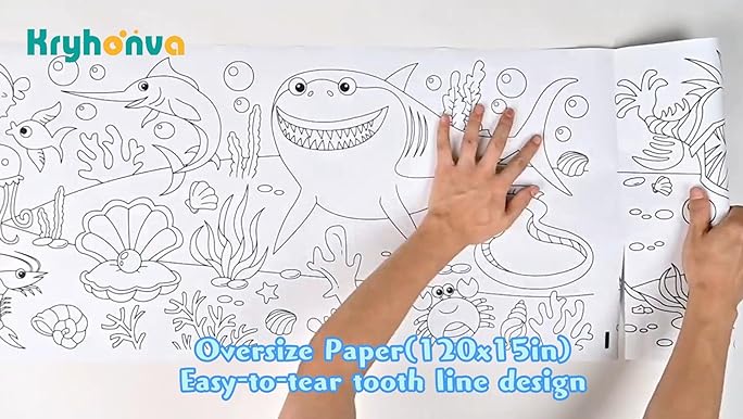 Large size animal coloring drawing roll for kidskryhonva segmented coloring poster tablecloth craft table cover for boys girls classroom party supplies favor xin by kryhonva animal toys games