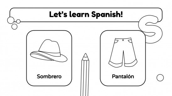 Coloring pages for spanish vocabulary google slides ppt