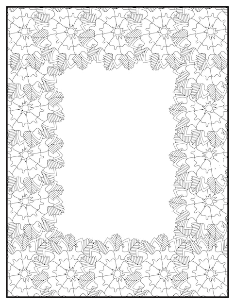 Premium vector floral border border design frame flower border design easy border design page border design