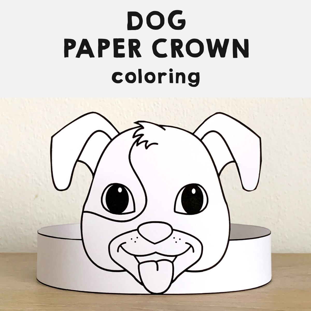 Dog paper crown printable coloring pets animal craft activity made by teachers