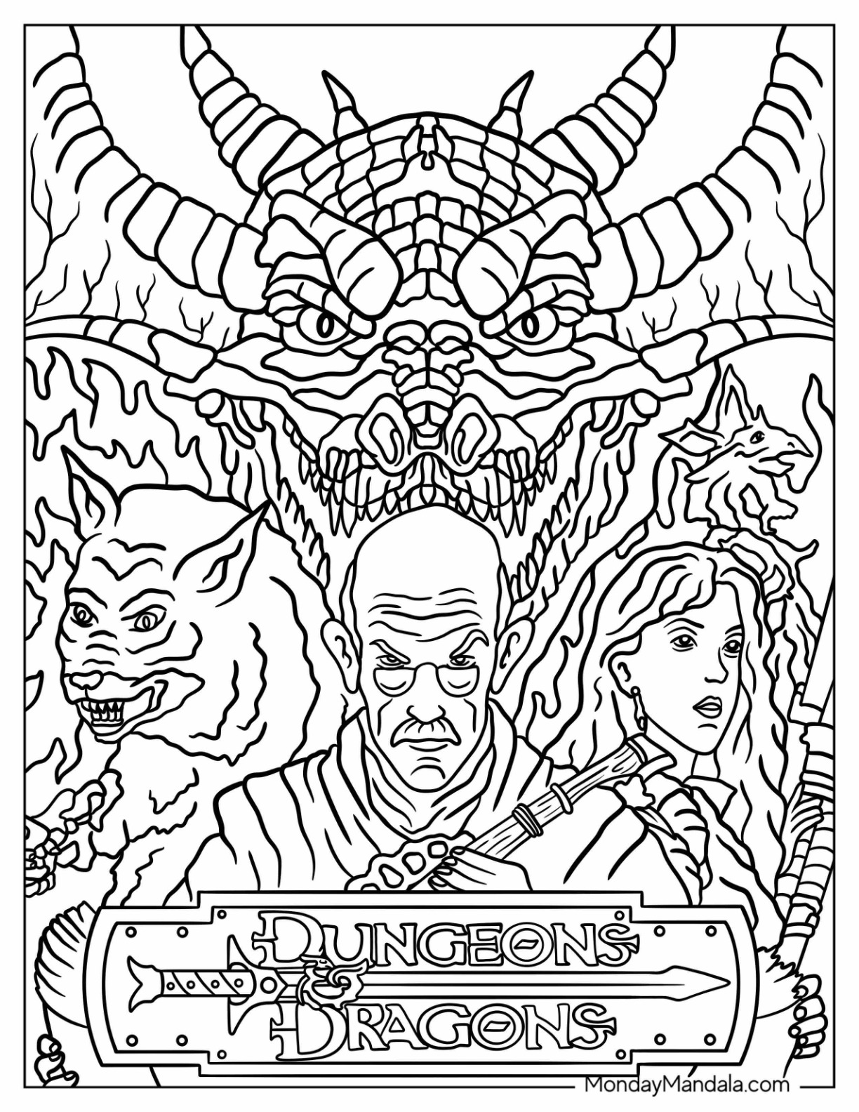 Dungeons dragons coloring pages free printables