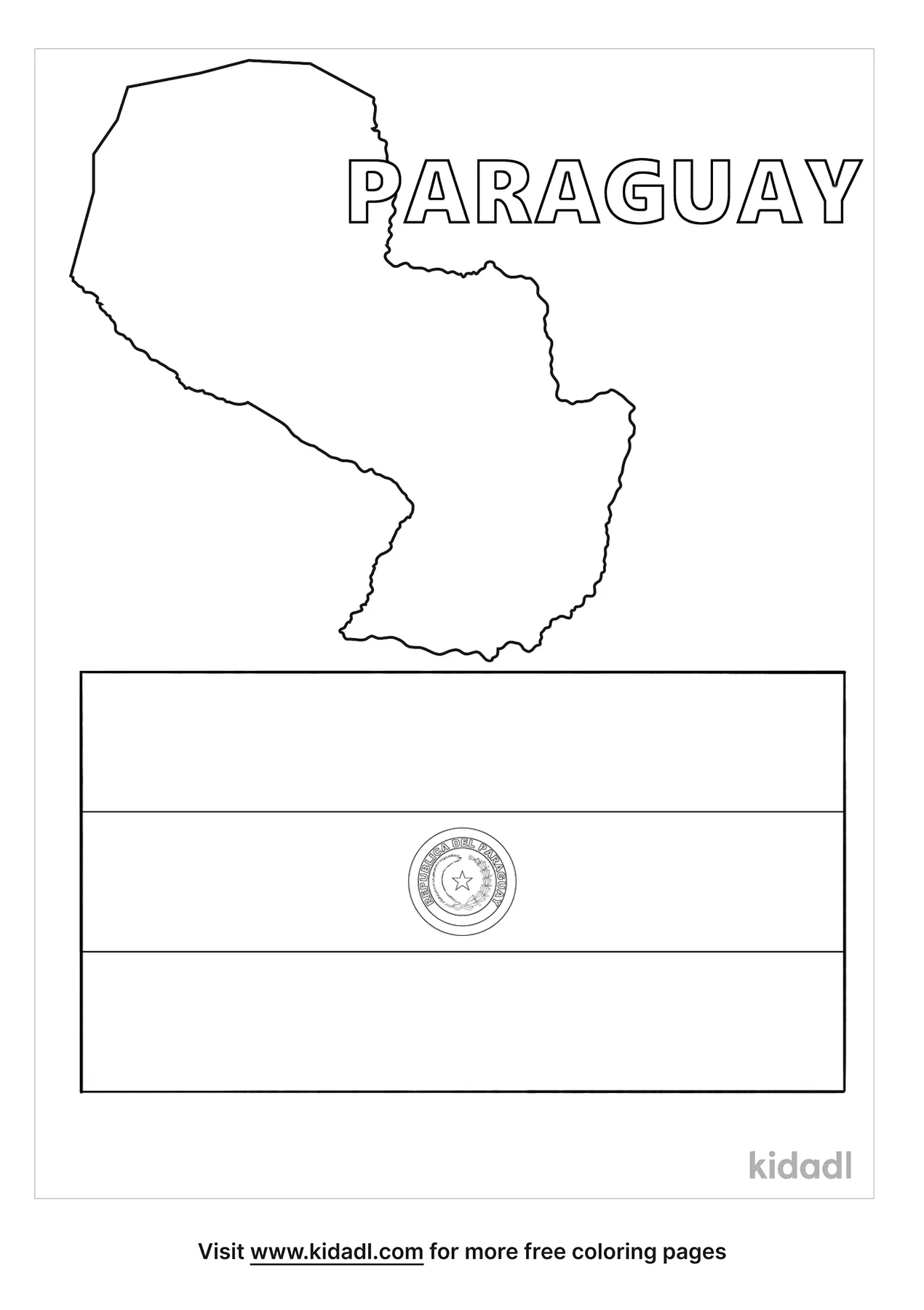 Free paraguay flag coloring page coloring page printables