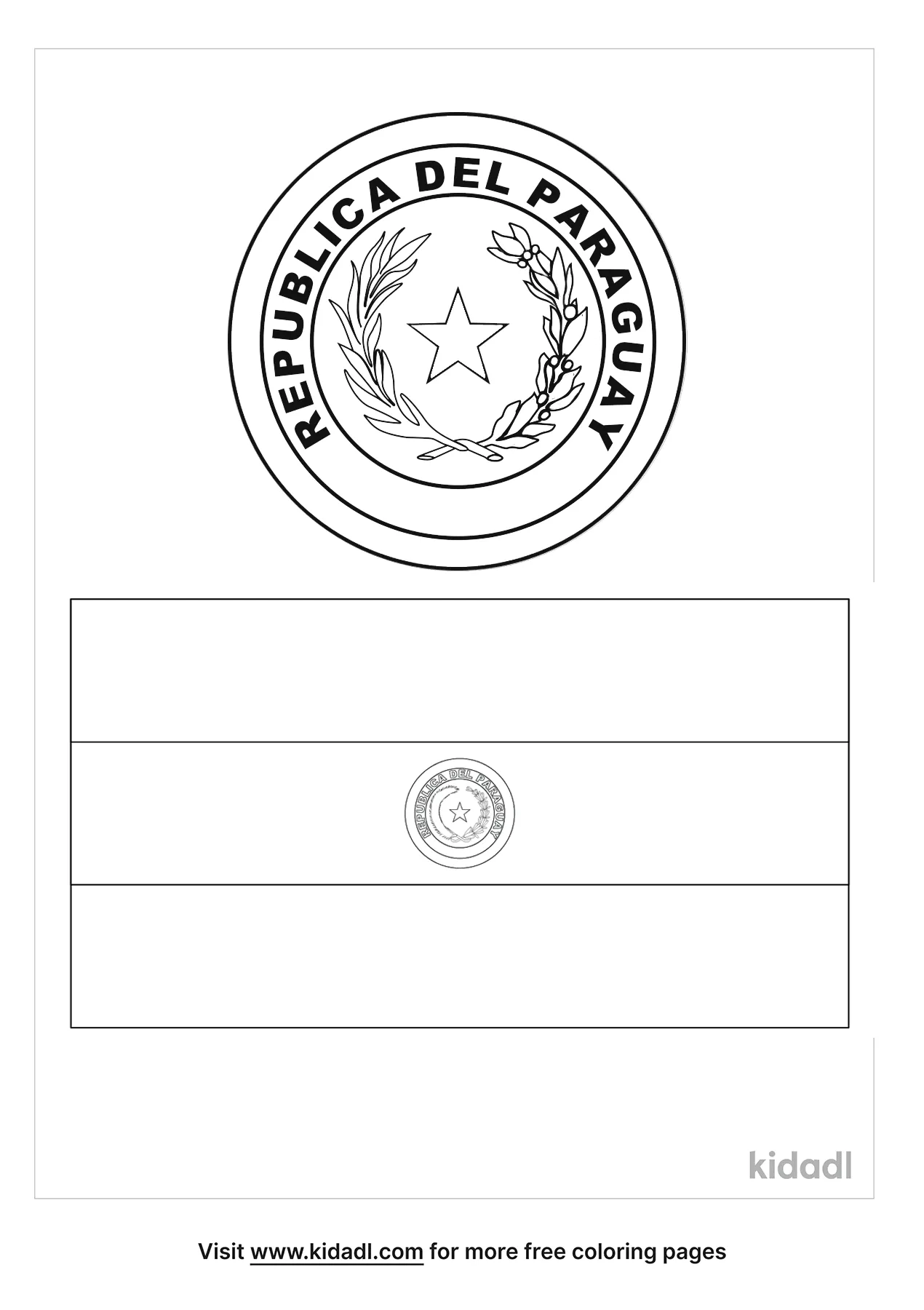 Free paraguay flag coloring page coloring page printables