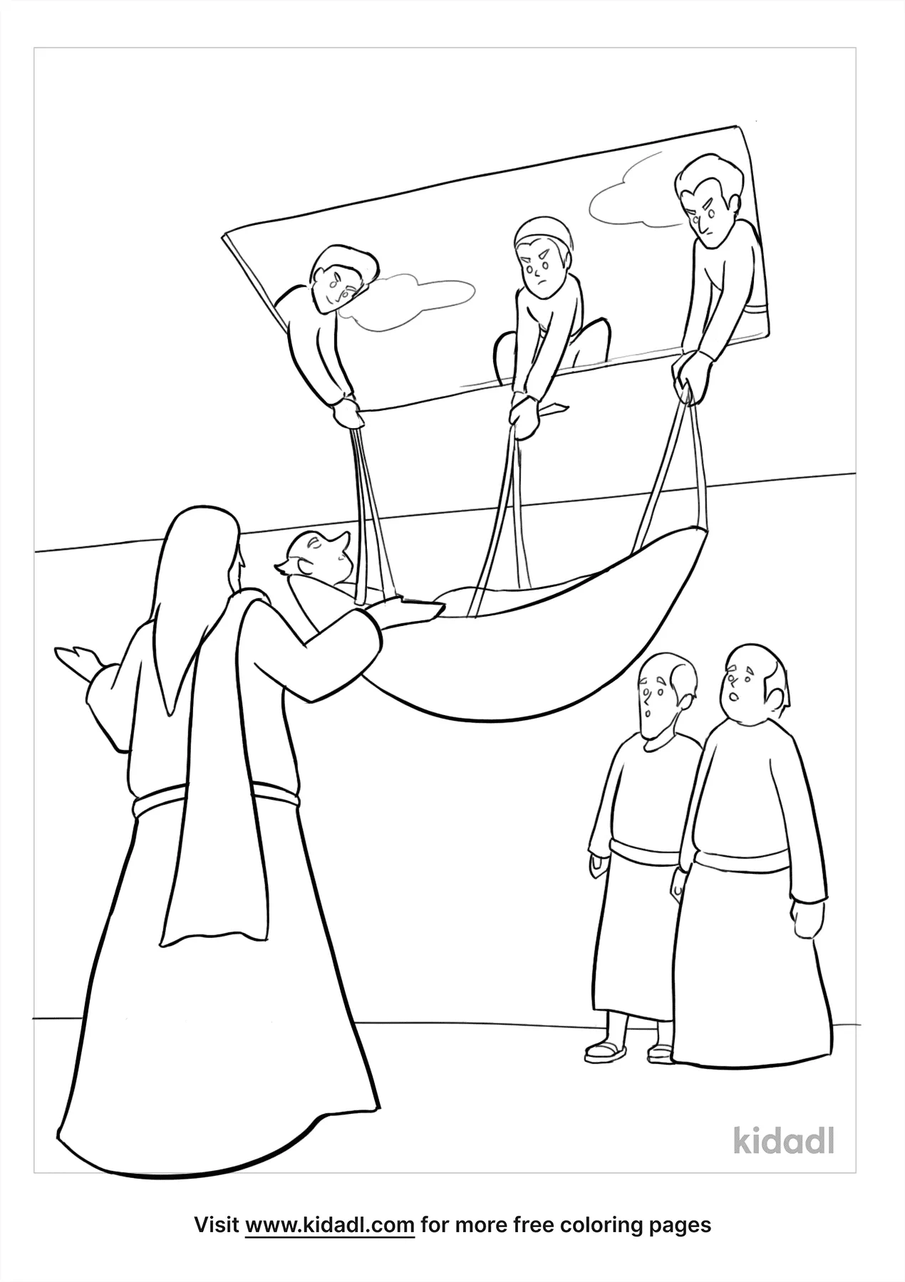 Free paralyzed man lowered through roof coloring page coloring page printables