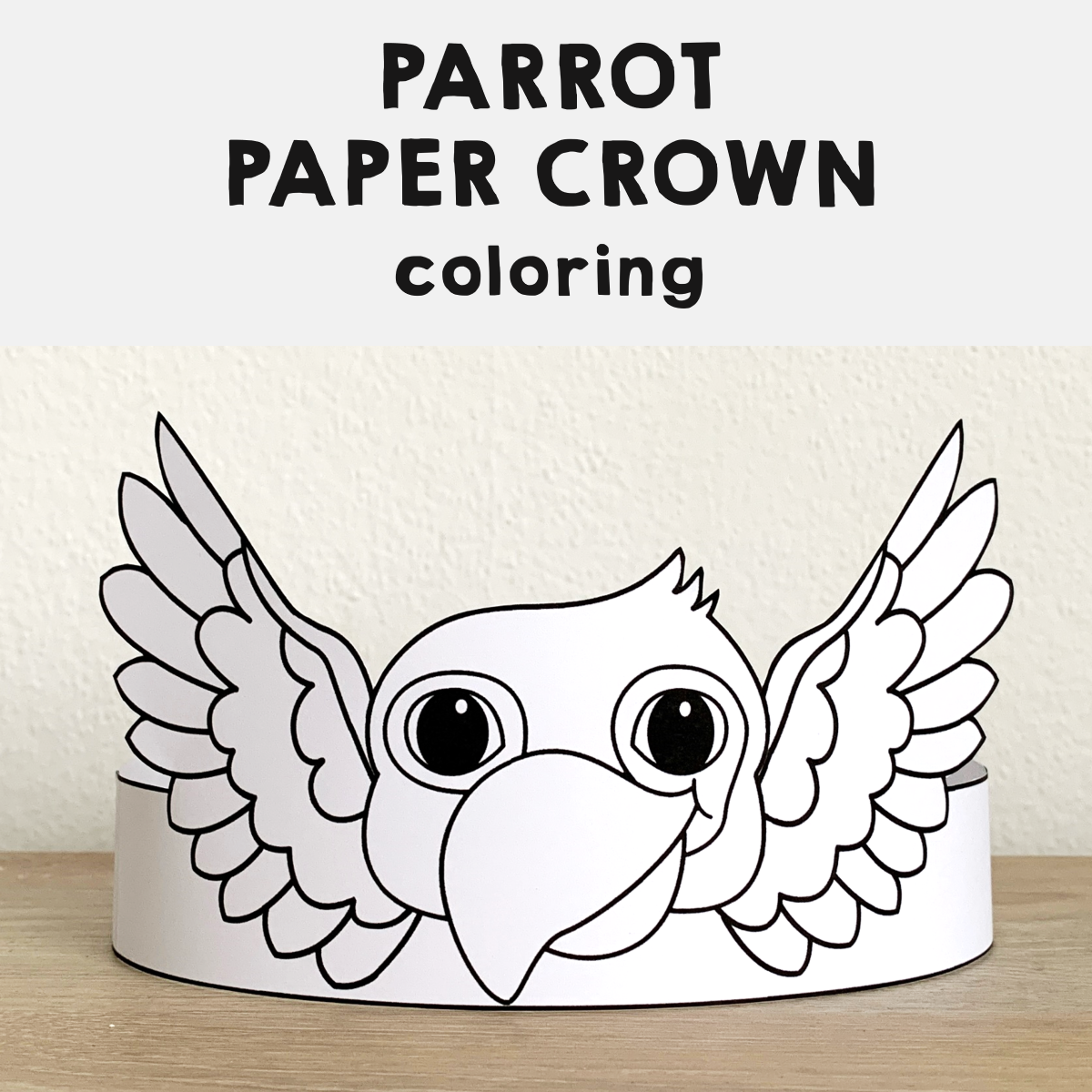Parrot bird paper crown printable coloring pets animal craft activity made by teachers