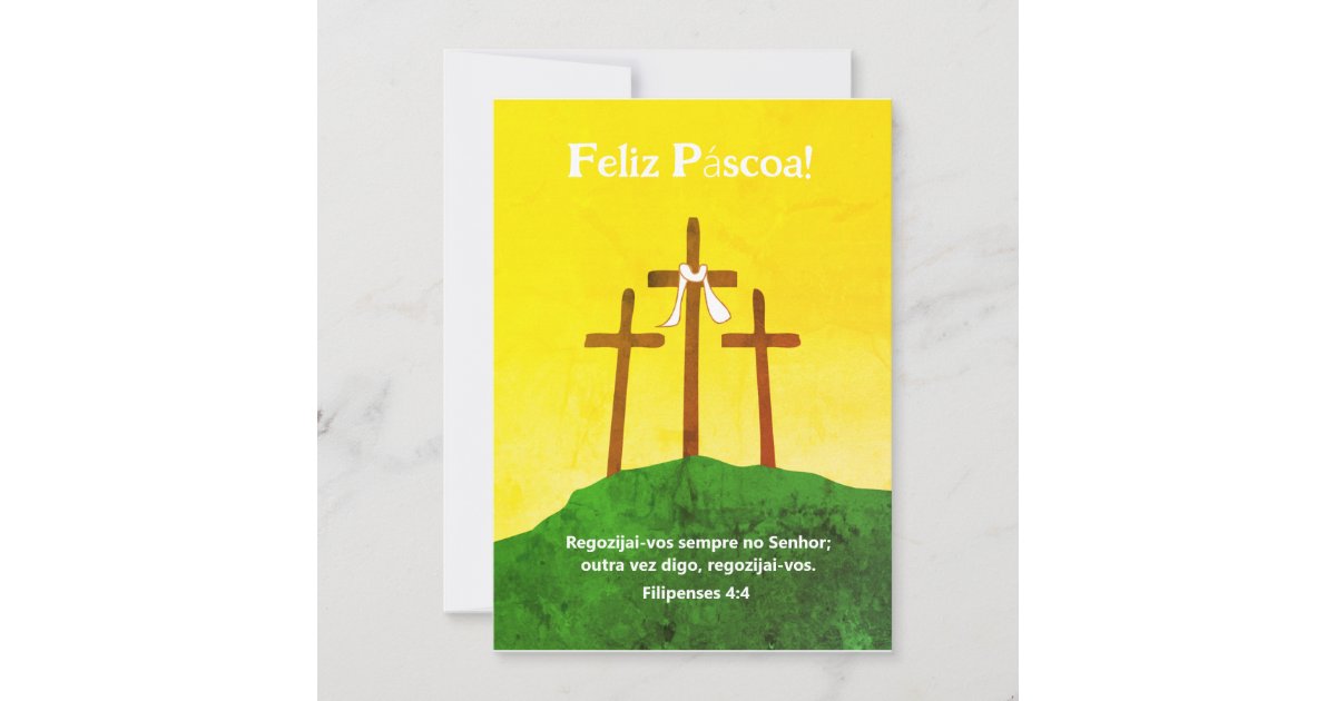 Feliz pascoa cartao cristão easter portuguese holiday card