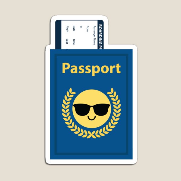Passport emoji magnet for sale by hippoemo
