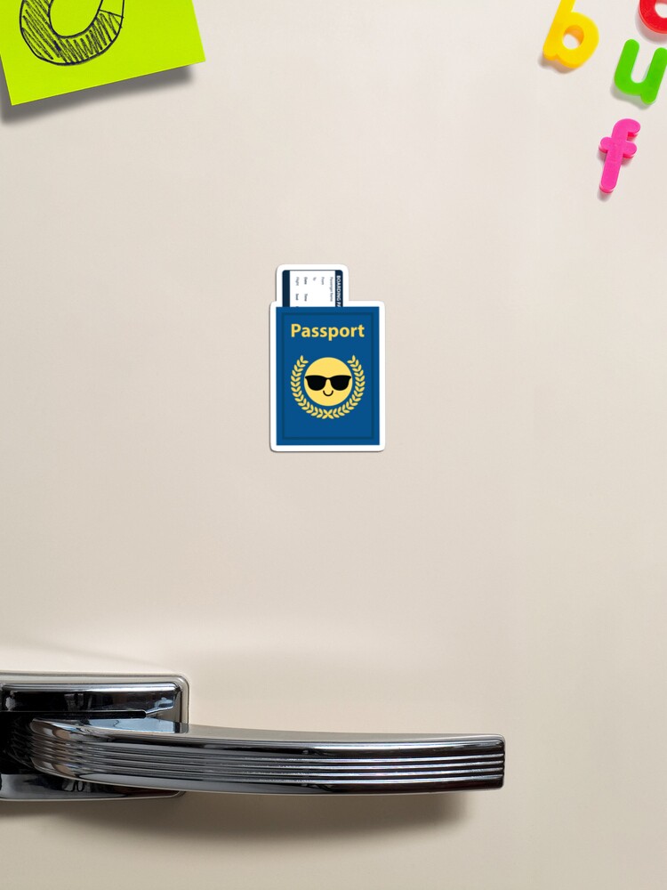 Passport emoji magnet for sale by hippoemo
