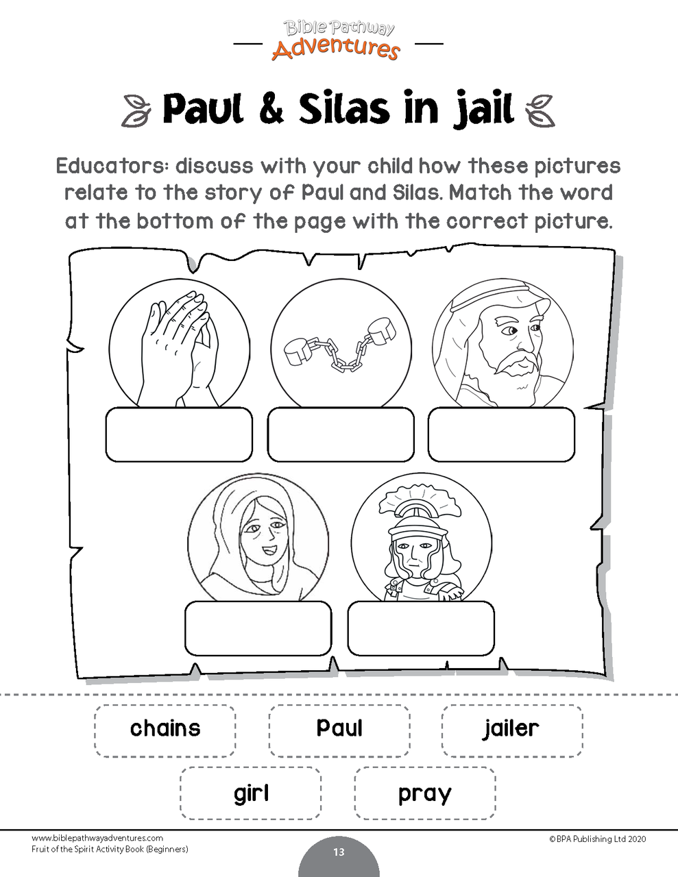Joy fruit of the spirit activity book for beginners