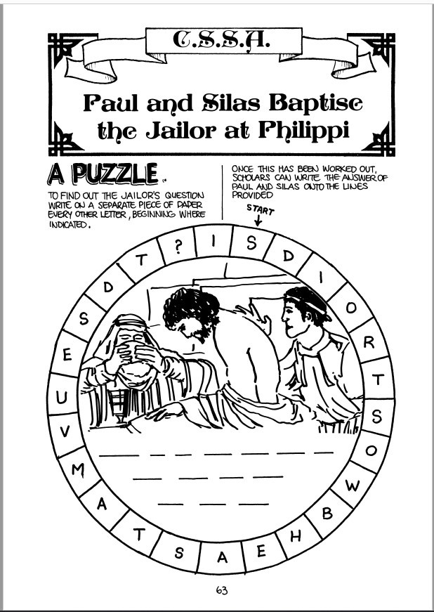 Paul and silas baptize the jailer at philippi cssa primary stage lesson â magnify him together