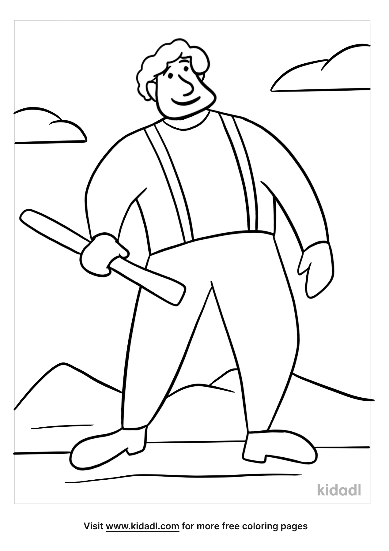 Free paul bunyan coloring page coloring page printables