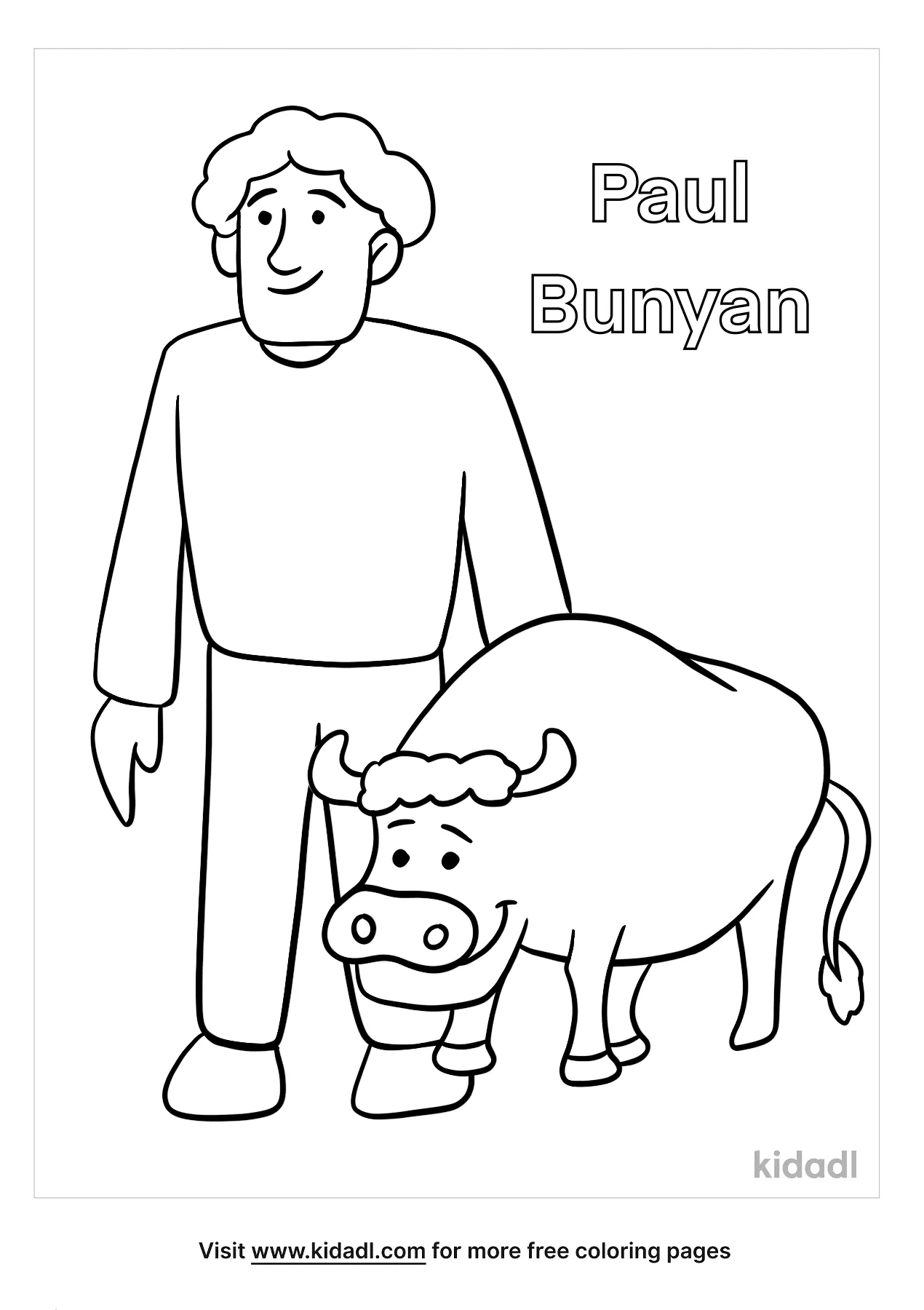 Free paul bunyan coloring page coloring page printables