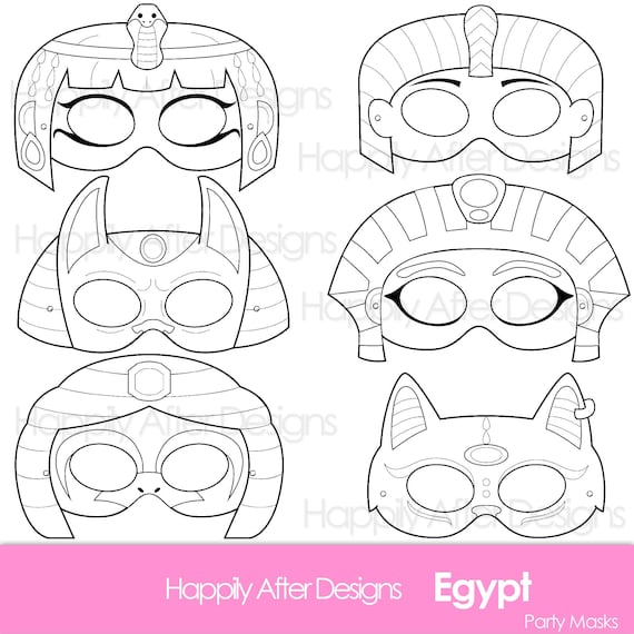 Egyptian printable coloring masks cleopatra mask anubis mask ra mask pharaoh mask sphinx mask egypt mask cat mask egyptian gods