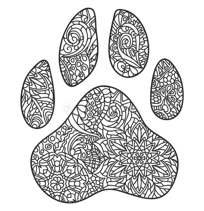Paw print coloring stock illustrations â paw print coloring stock illustrations vectors clipart