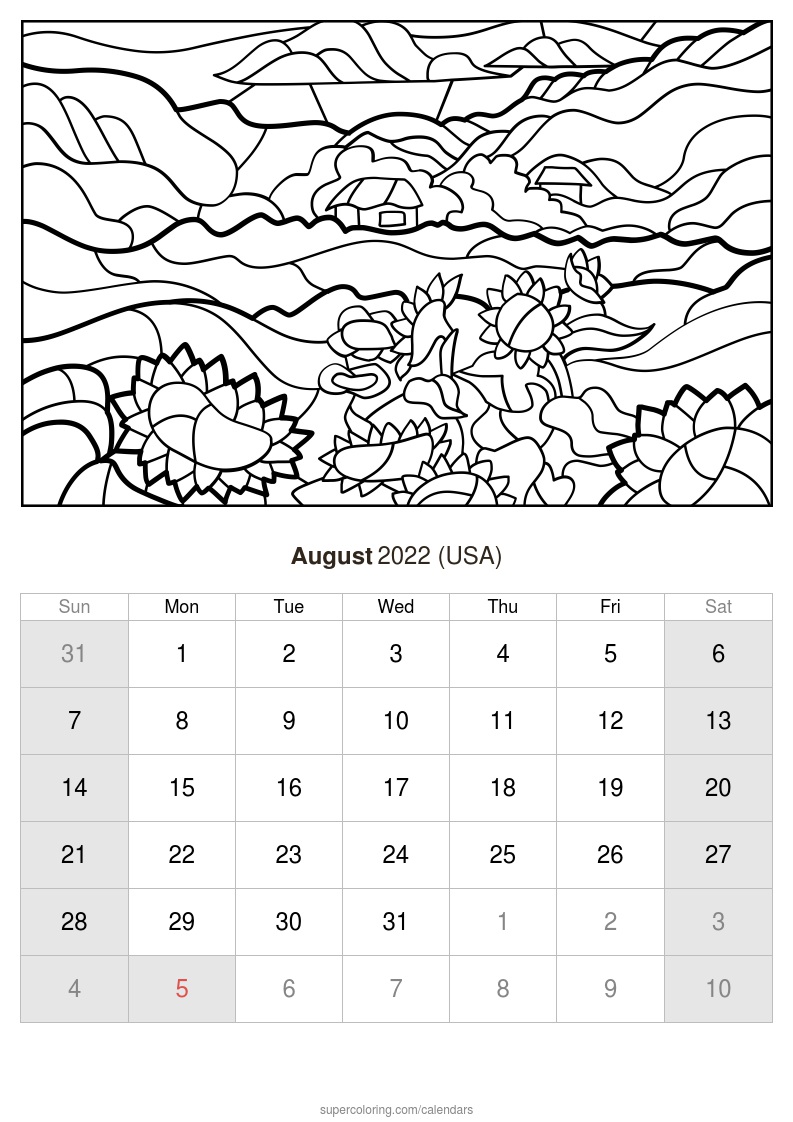 August calendar