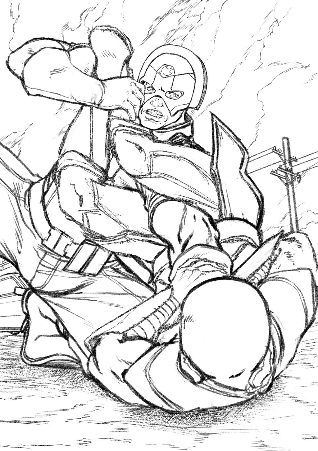 Peacemaker vs judomaster sketch fanart by eijinet on