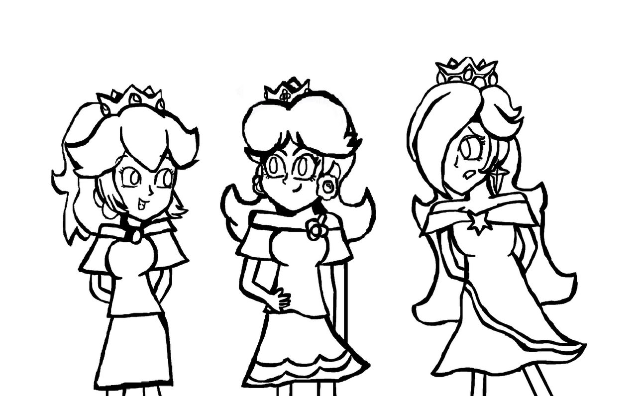Peach daisy and rosalina sketch art by rosalinaestela on
