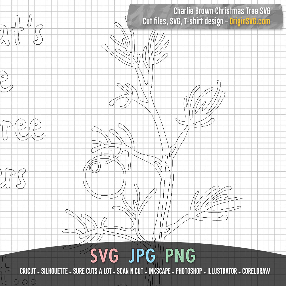 Charlie brown christmas tree svg cut files snoopy peanut
