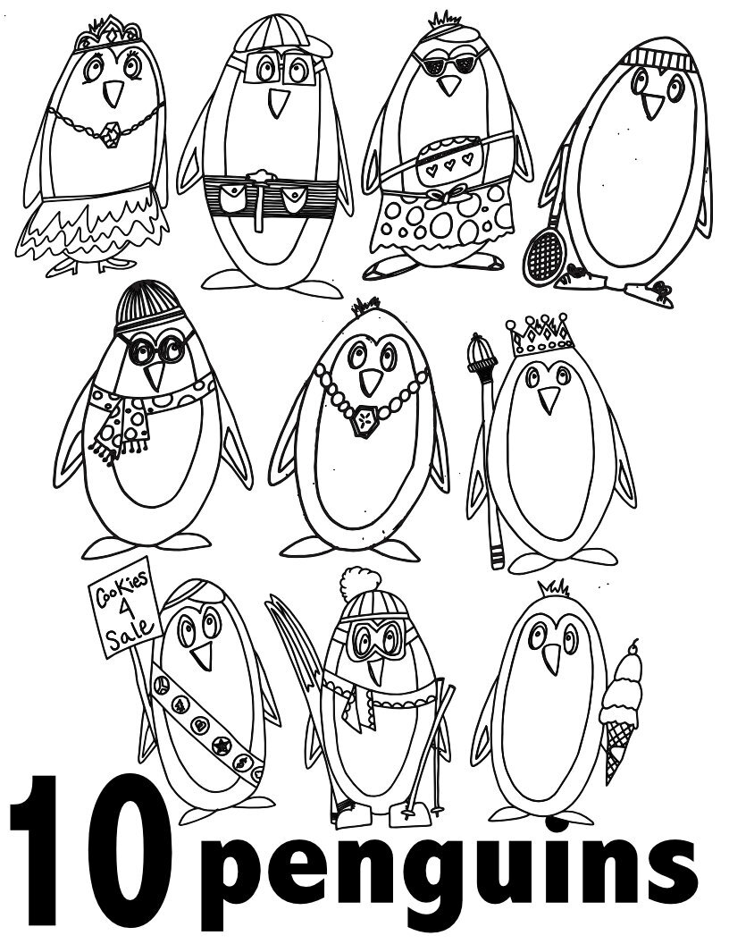 Penguin s coloring pages â stevie doodles