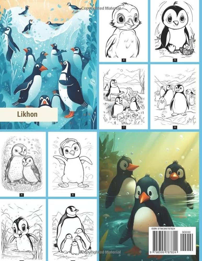 Likhon realistic penguin coloring pages book teenager likhon designer books