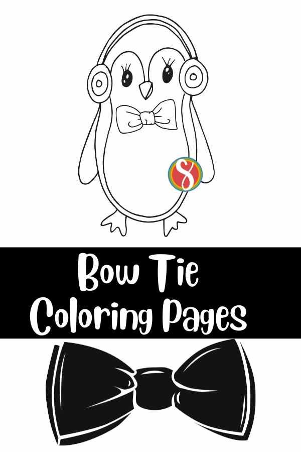 Free bow tie coloring pages â stevie doodles