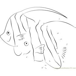 Pennant coralfish connect the dots worksheets printable for kids