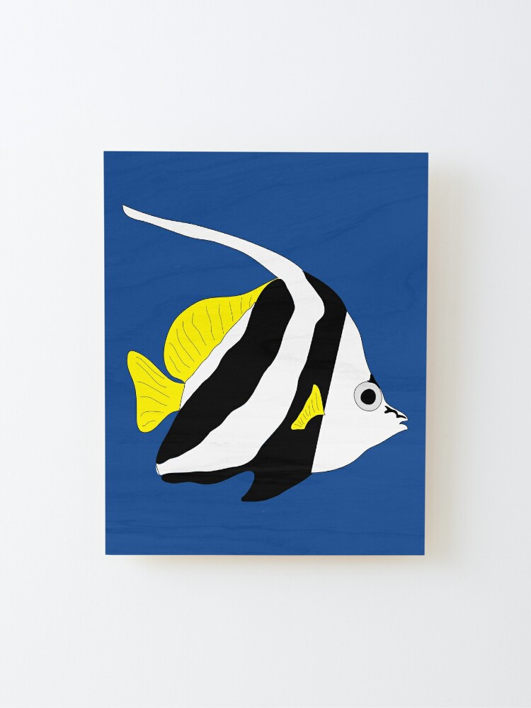 Cartoon pennant coralfish mounted print for sale by color
