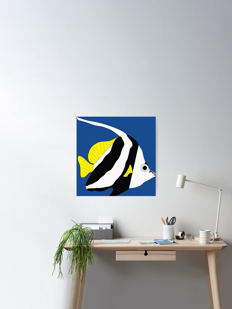 Cartoon pennant coralfish poster for sale by color