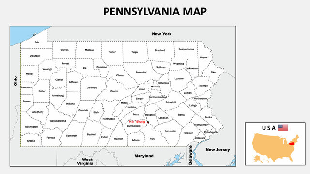 Pennsylvania map outline images â browse photos vectors and video