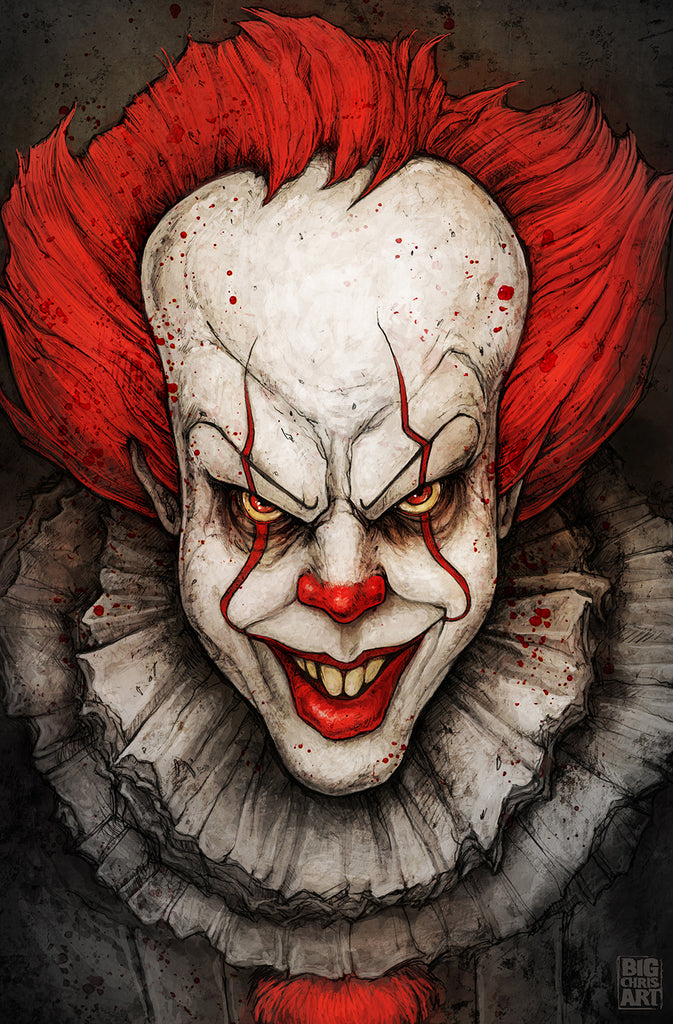 Horror pennywise new x print â big chris art