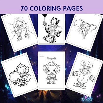 Printable pennywise coloring pages collection unleash creative thrills for kids