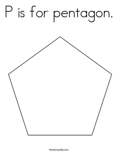P is for pentagon coloring page