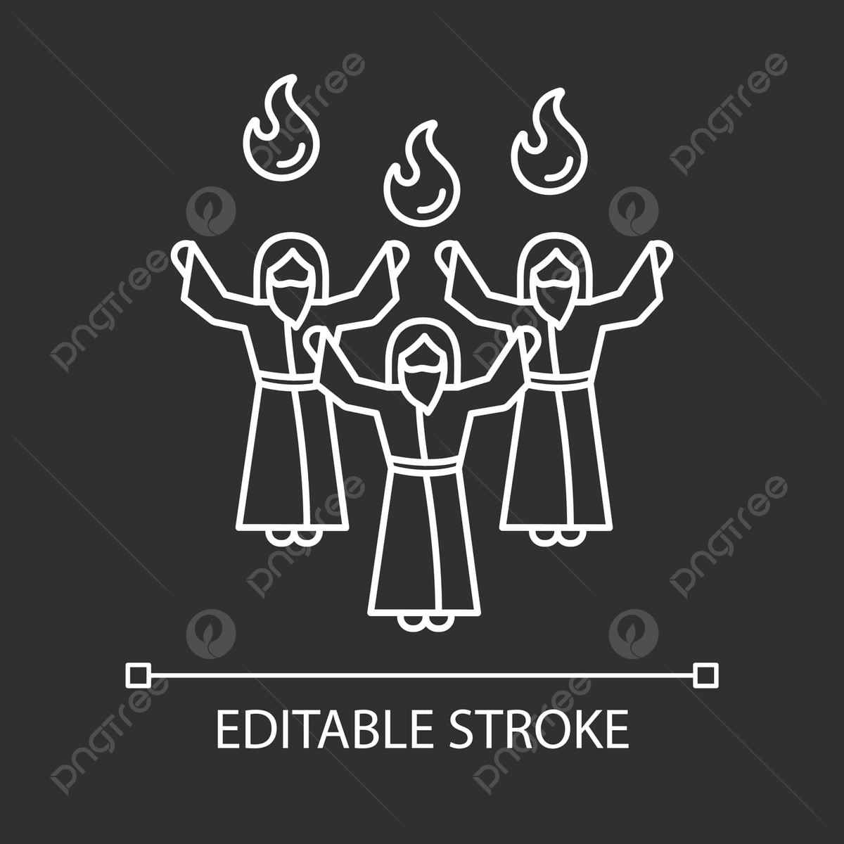Pentecost white linear icon for dark theme outline apostles fire vector outline apostles fire png and vector with transparent background for free download