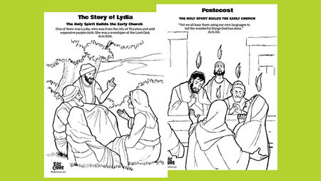 Bible story coloring packet holy spirit and earlyâ kids corner